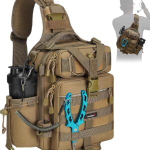 Piscifun Impermeabil În Aer Liber Geantă De Pescuit Singur Umăr Cătușă De Depozitare Pungi Geantă de Mână Durabilă Geantă Cross Body Messenger Geantă Sling Cătușe Geantă Multifuncțională Pentru Camping Drumeții Ciclism Călătorie